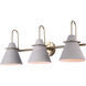 Talia 3 Light Matte Grey and Gold Vanity Light Wall Light