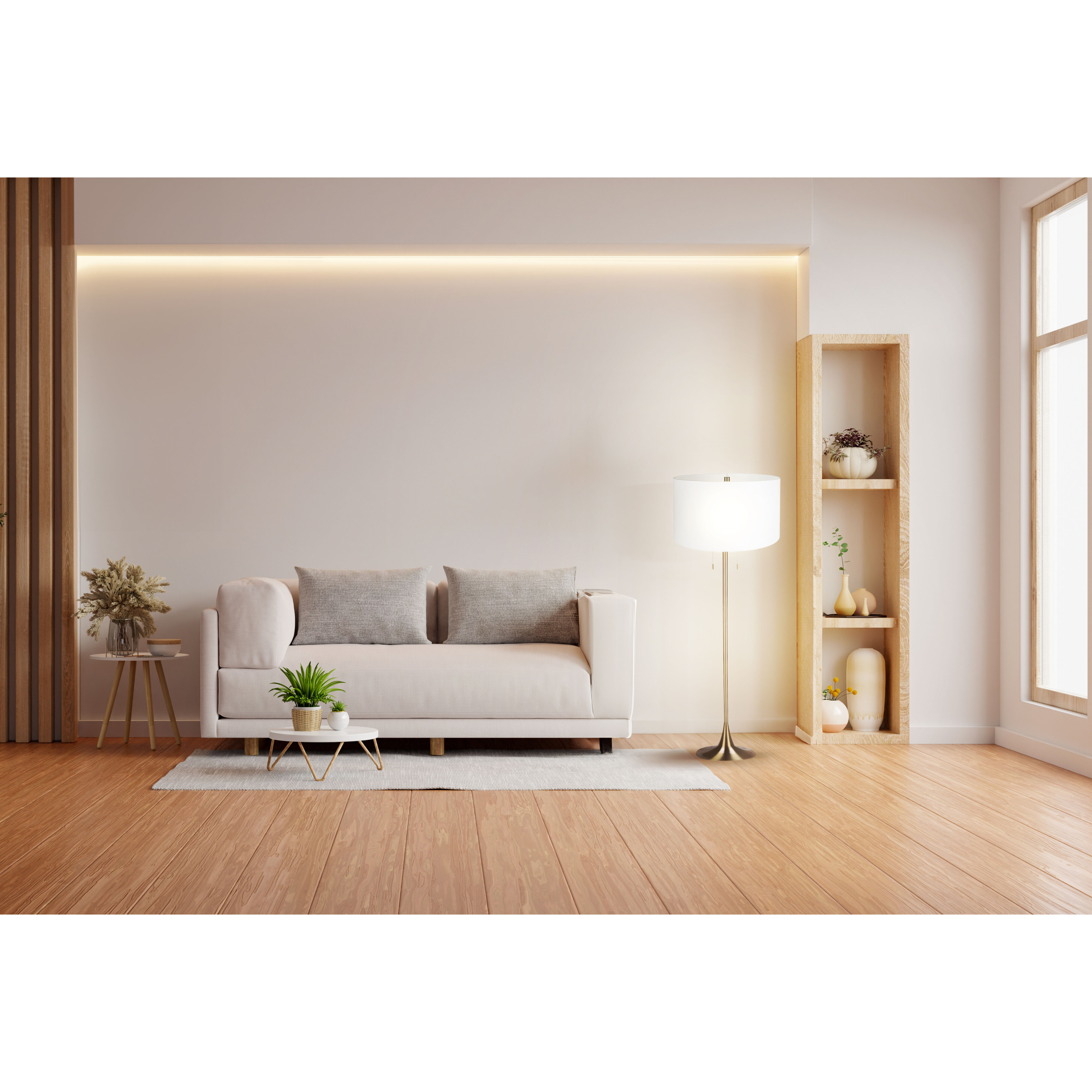 Clara 61 inch 100.00 watt Gold Floor Lamp Portable Light