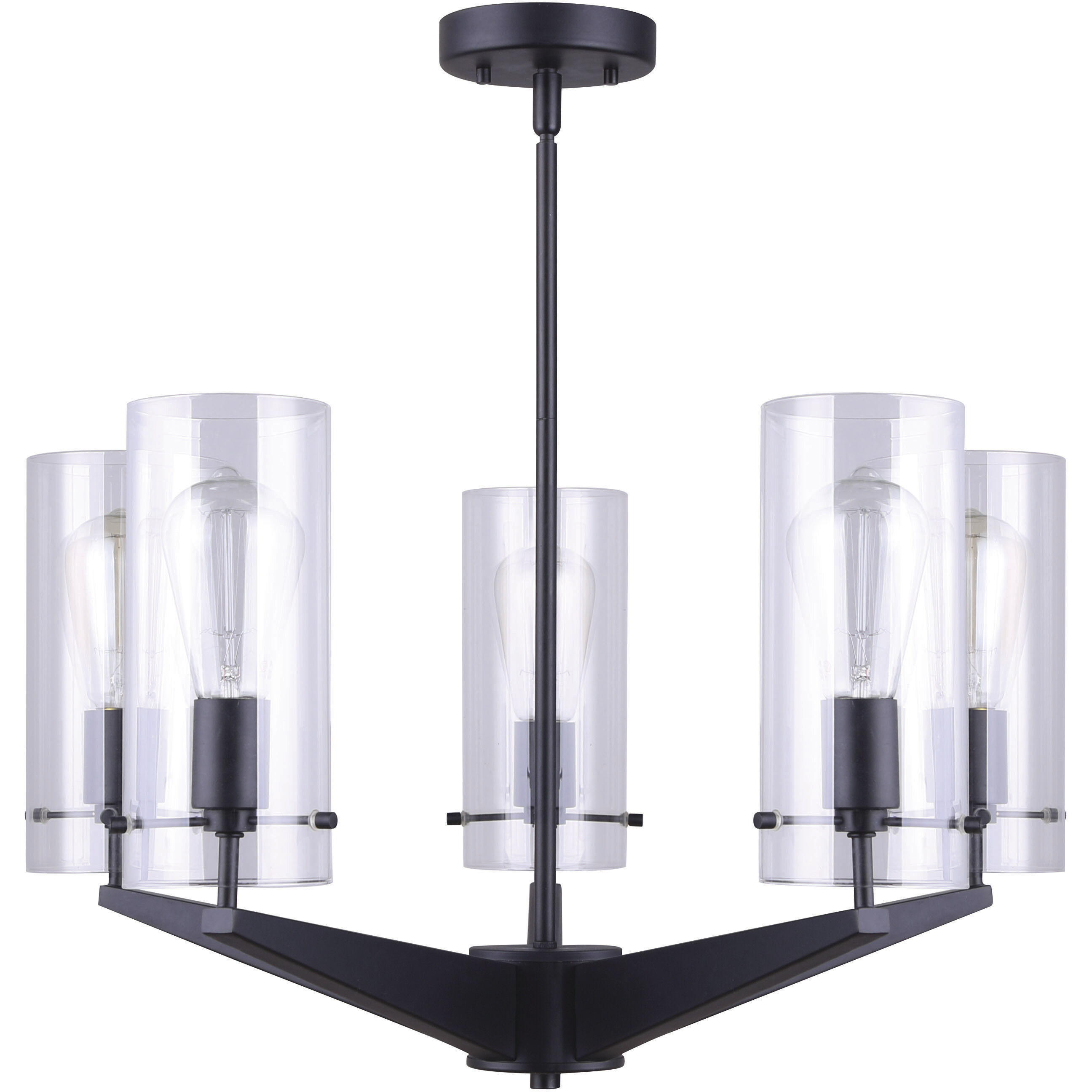 Madison 5 Light 24 inch Black Chandelier Ceiling Light