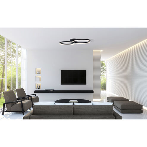 Madison Led Canarm LFM183A30BK Madison LED 33 inch Black LED Flush Mount Ceiling Light