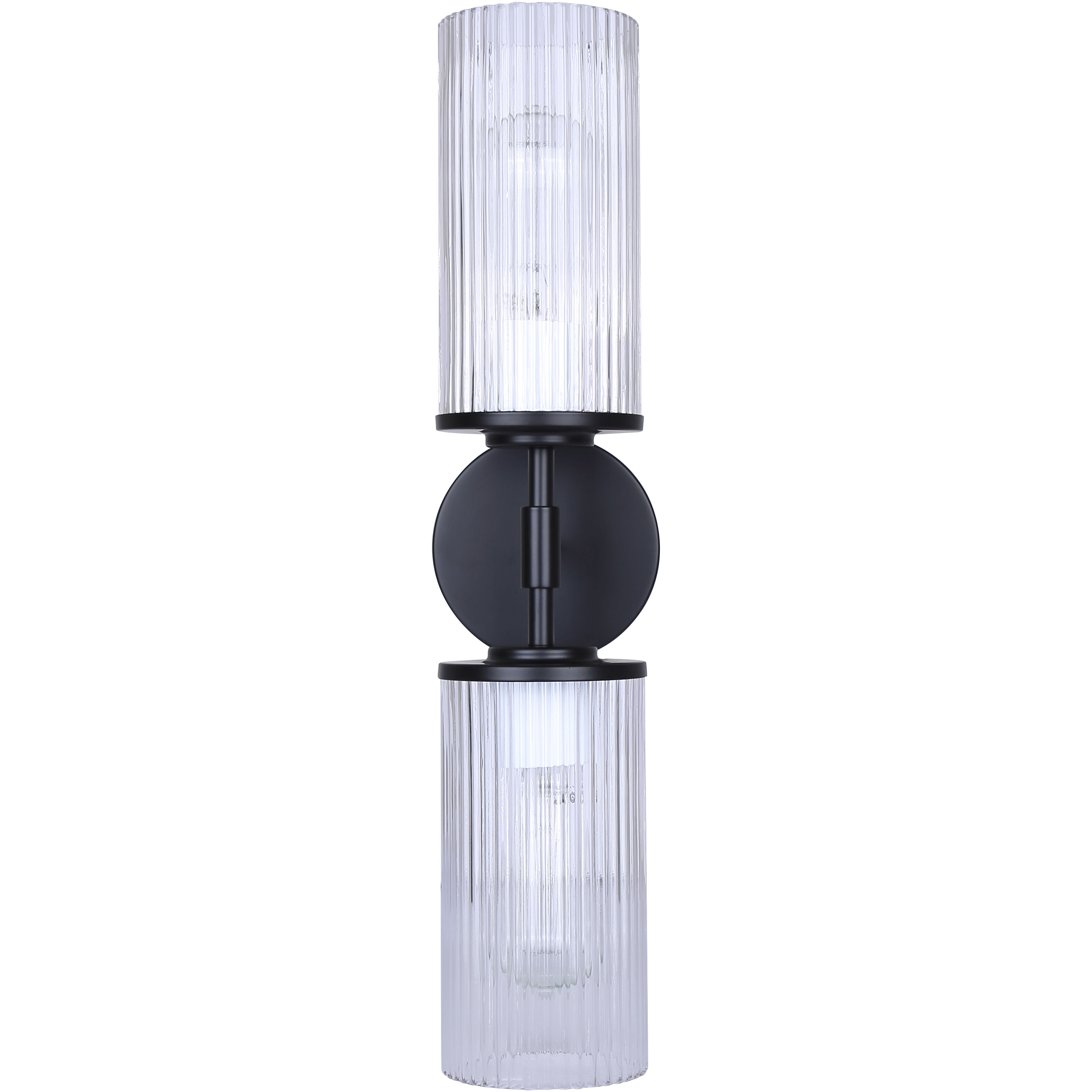 Kinslea 2 Light 6 inch Matte Black Vanity Light Wall Light in Clear Glass