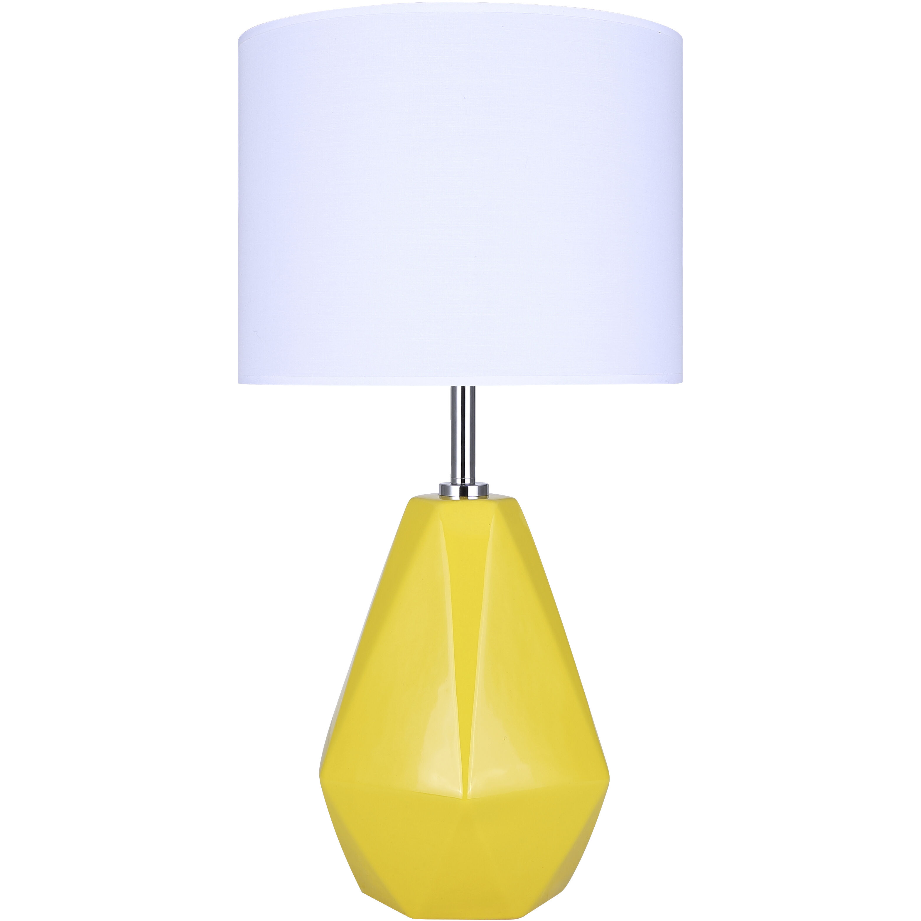 Persei 25 inch 100.00 watt Mustard Yellow and Chrome Table Lamp Portable Light