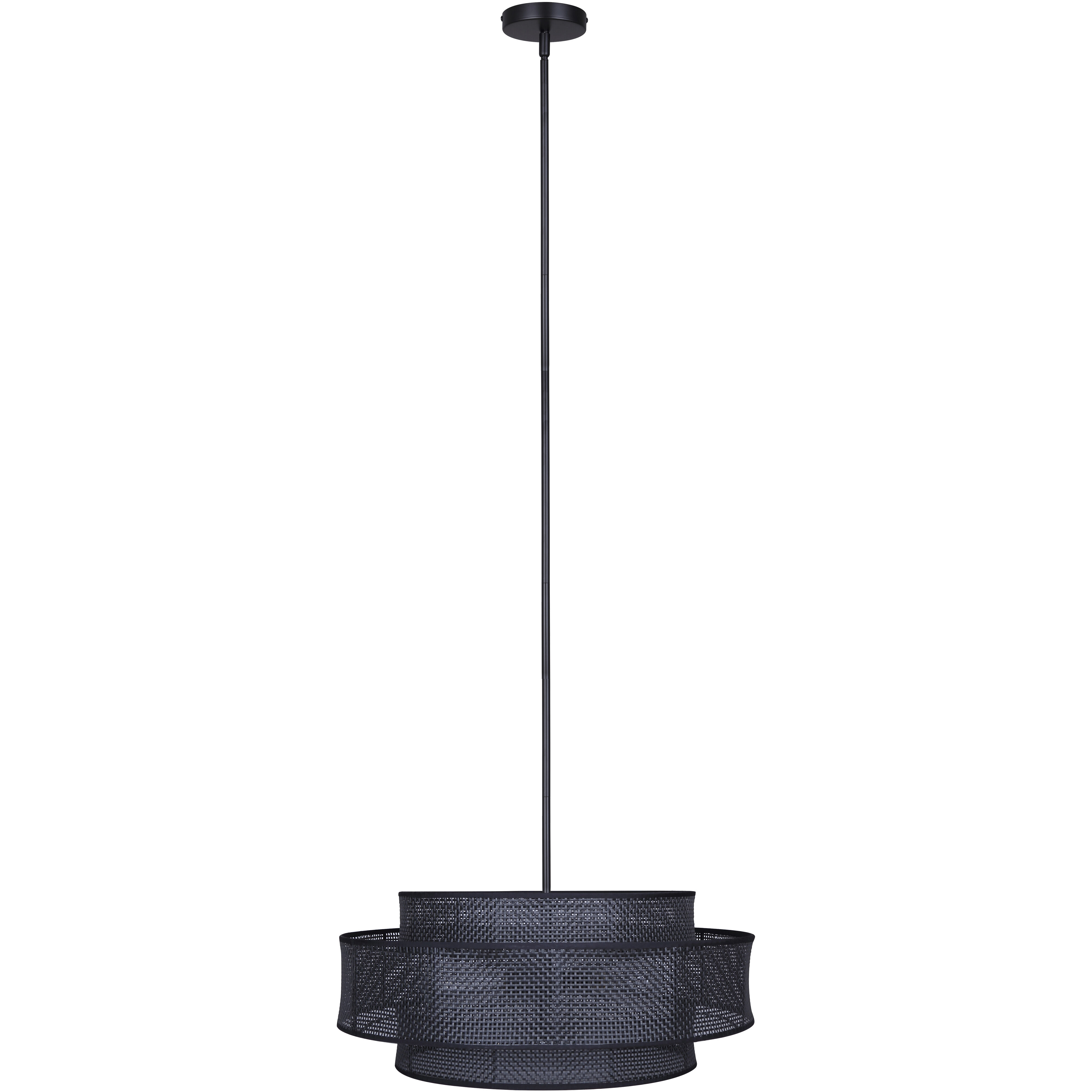 Bellamy 3 Light 22 inch Black Chandelier Ceiling Light in Black Rattan