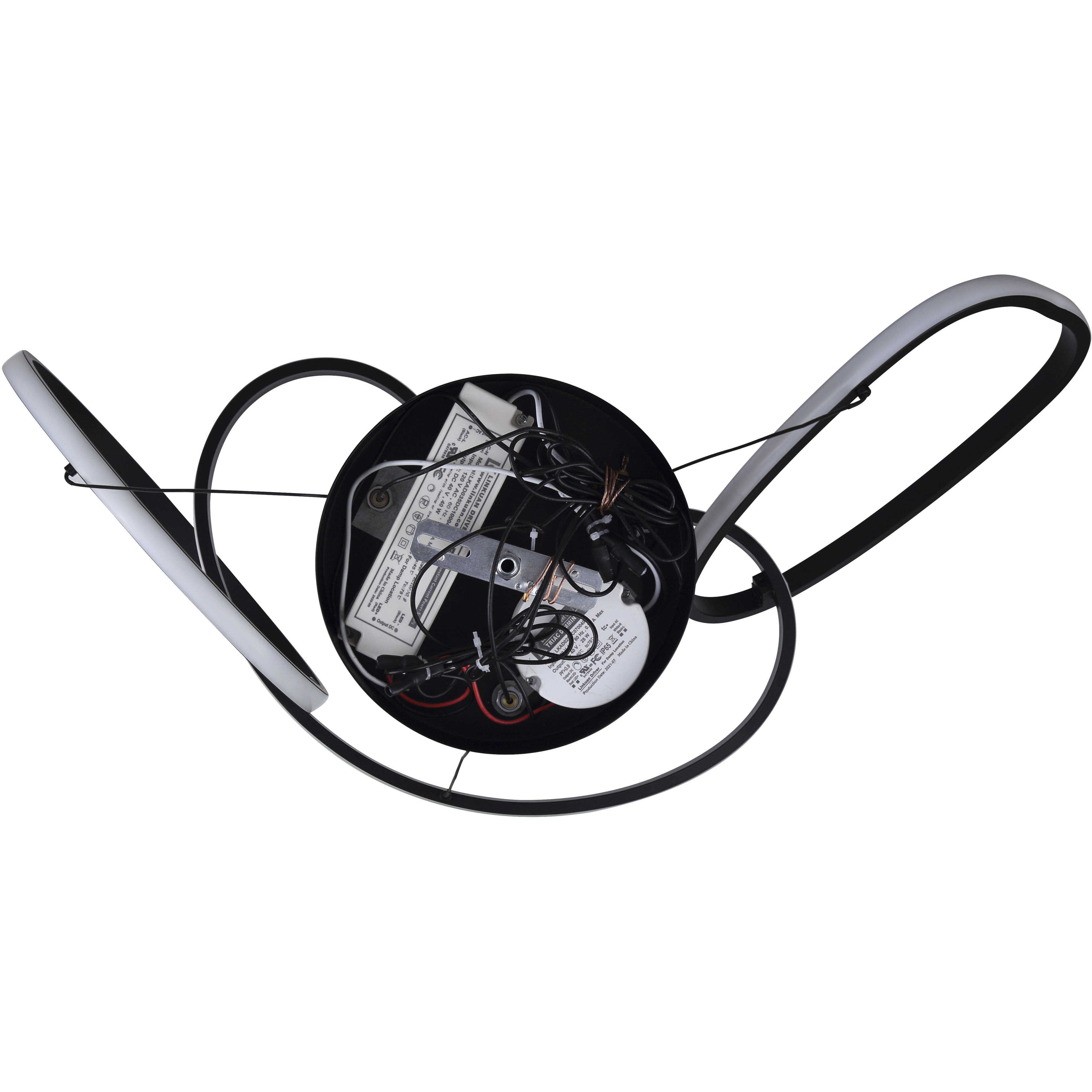 Zuri LED 33 inch Matte Black Chandelier Ceiling Light