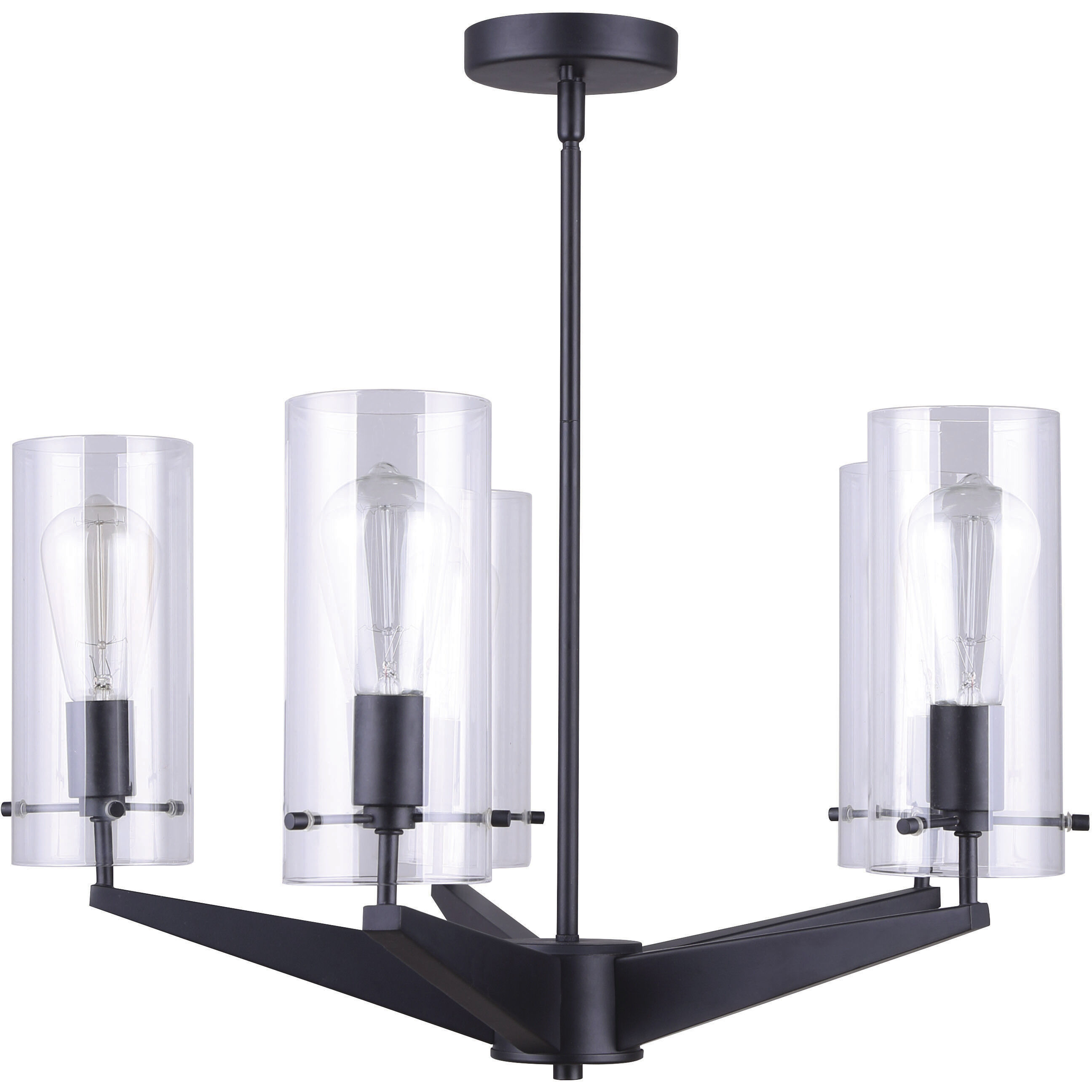 Madison 5 Light 24 inch Black Chandelier Ceiling Light