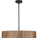 Dexter 4 Light 22 inch Black and Wood Pendant Ceiling Light in Faux Wood