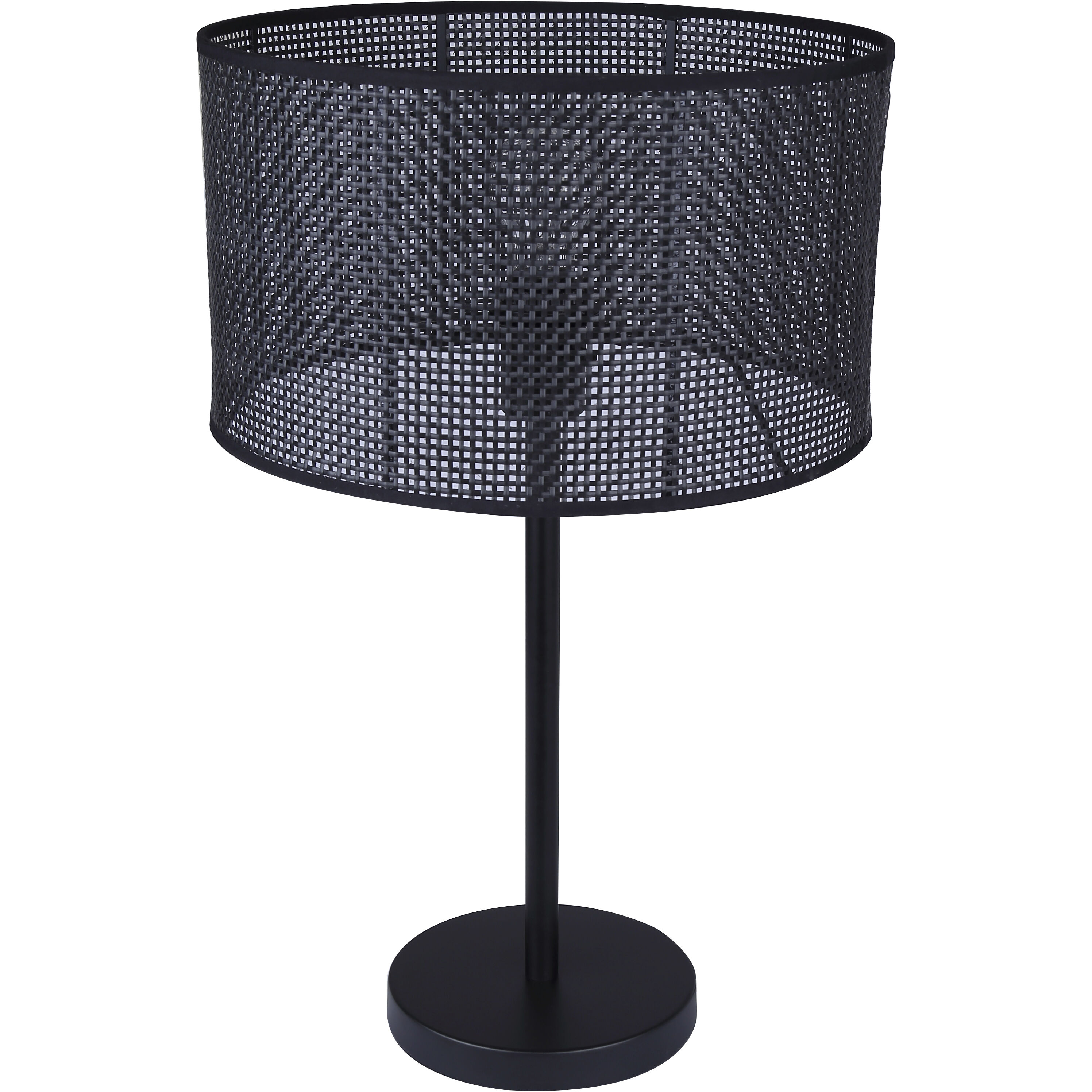 Bellamy 22 inch 100.00 watt Matte Black Table Lamp Portable Light in Black Faux Rattan