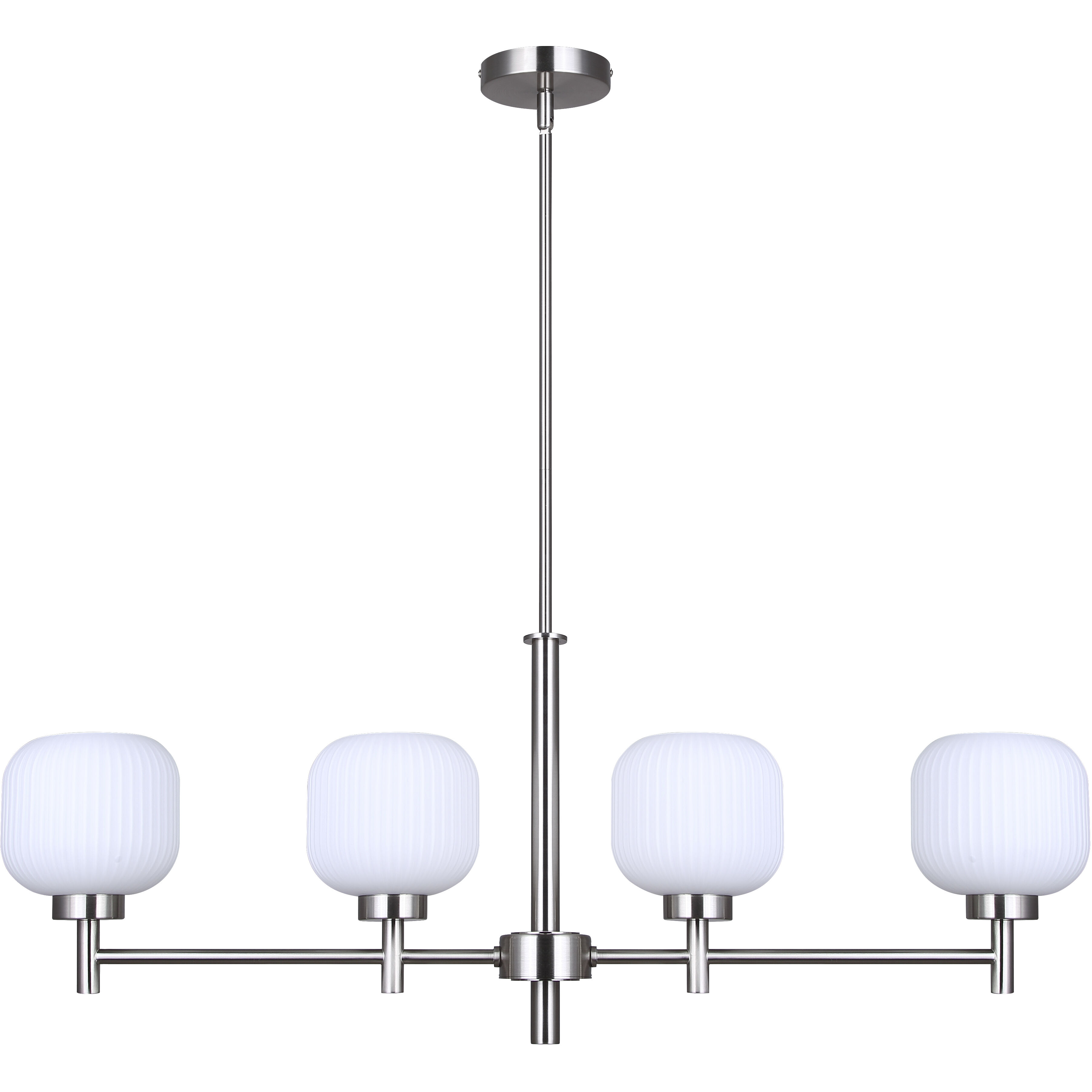 Mallory 4 Light 36.38 inch Brushed Nickel Chandelier Ceiling Light