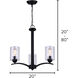 Hampton 3 Light 20 inch Matte Black Chandelier Ceiling Light