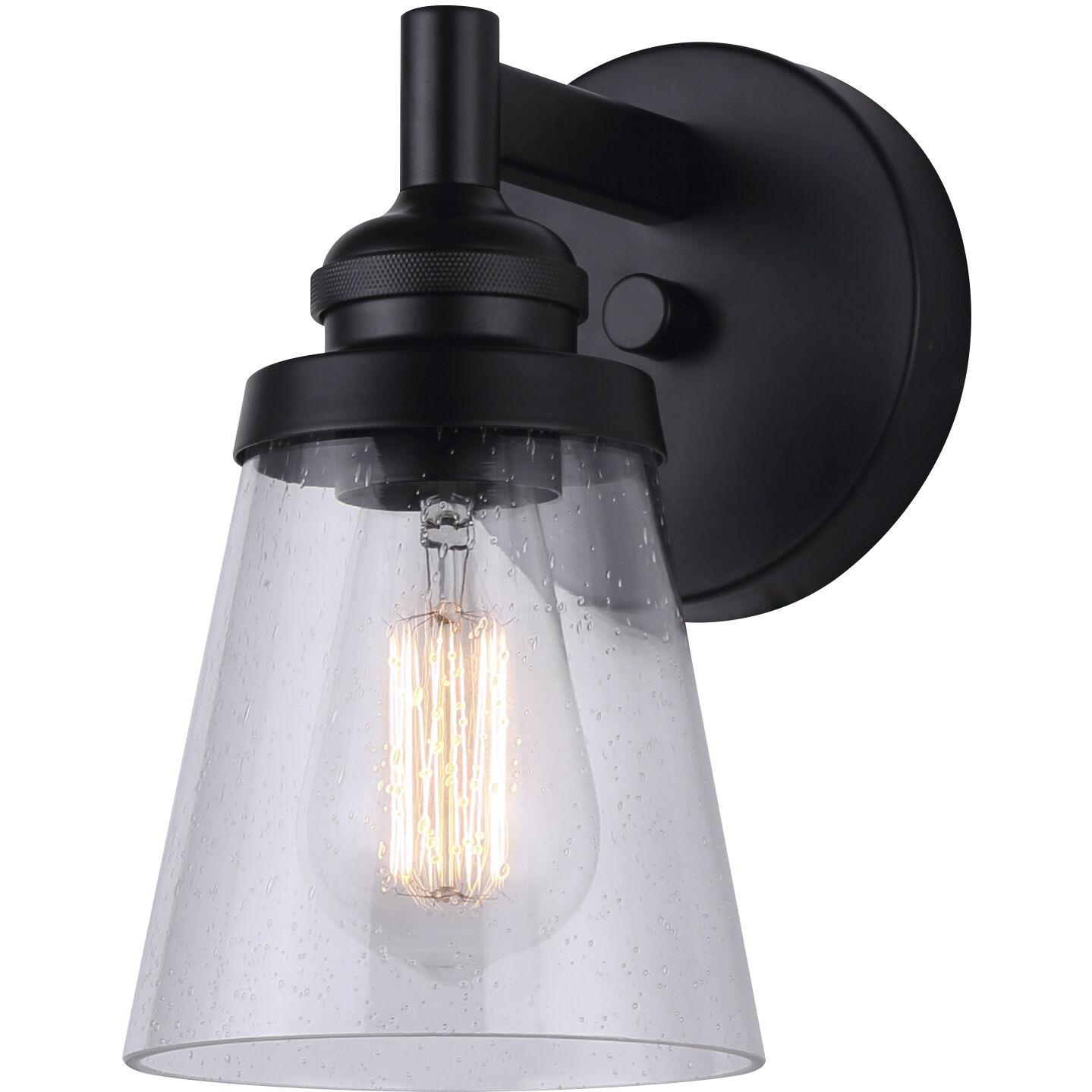 Declan 1 Light 7 inch Matte Black Vanity Light Wall Light