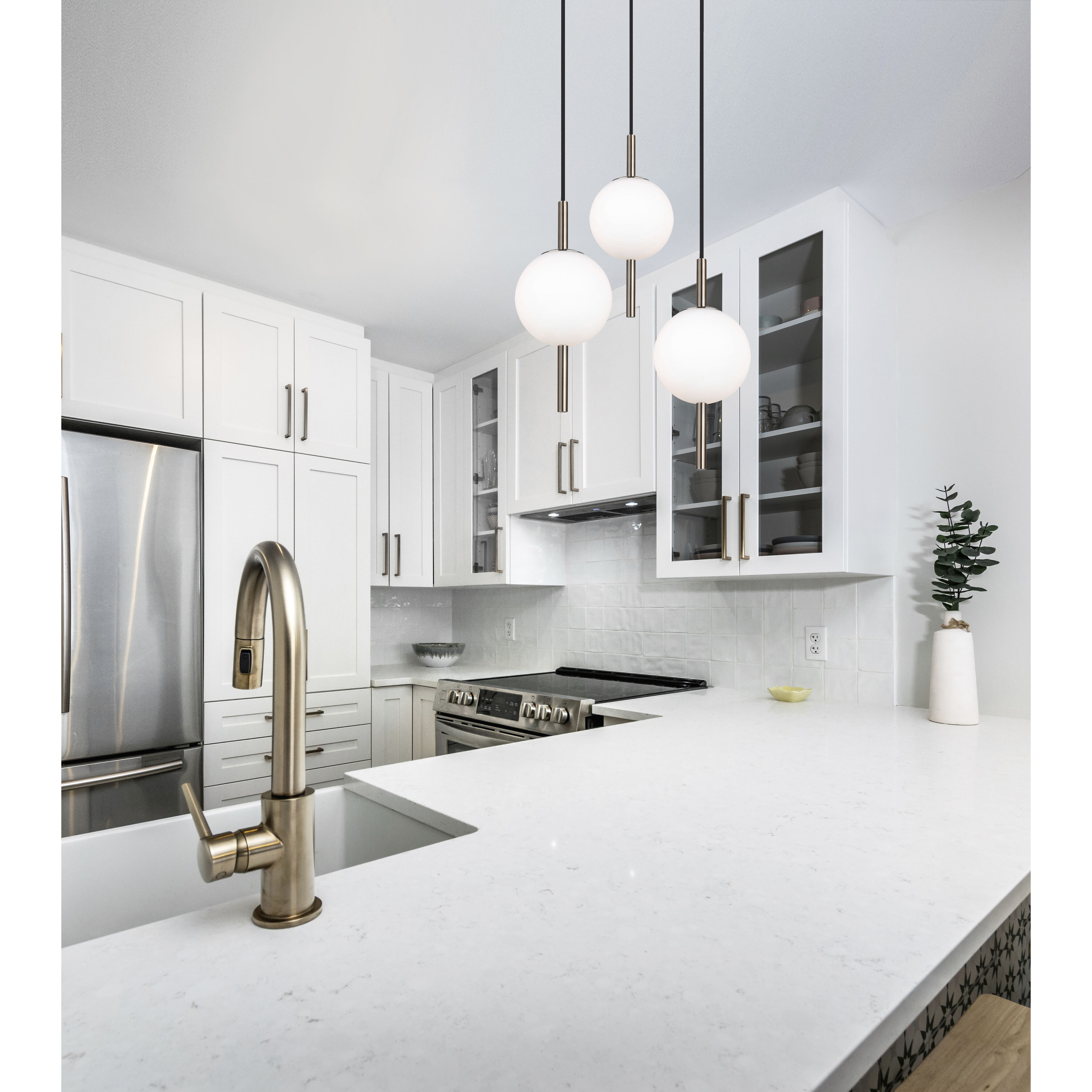 Nara 3 Light 16 inch Gold Pendant Ceiling Light