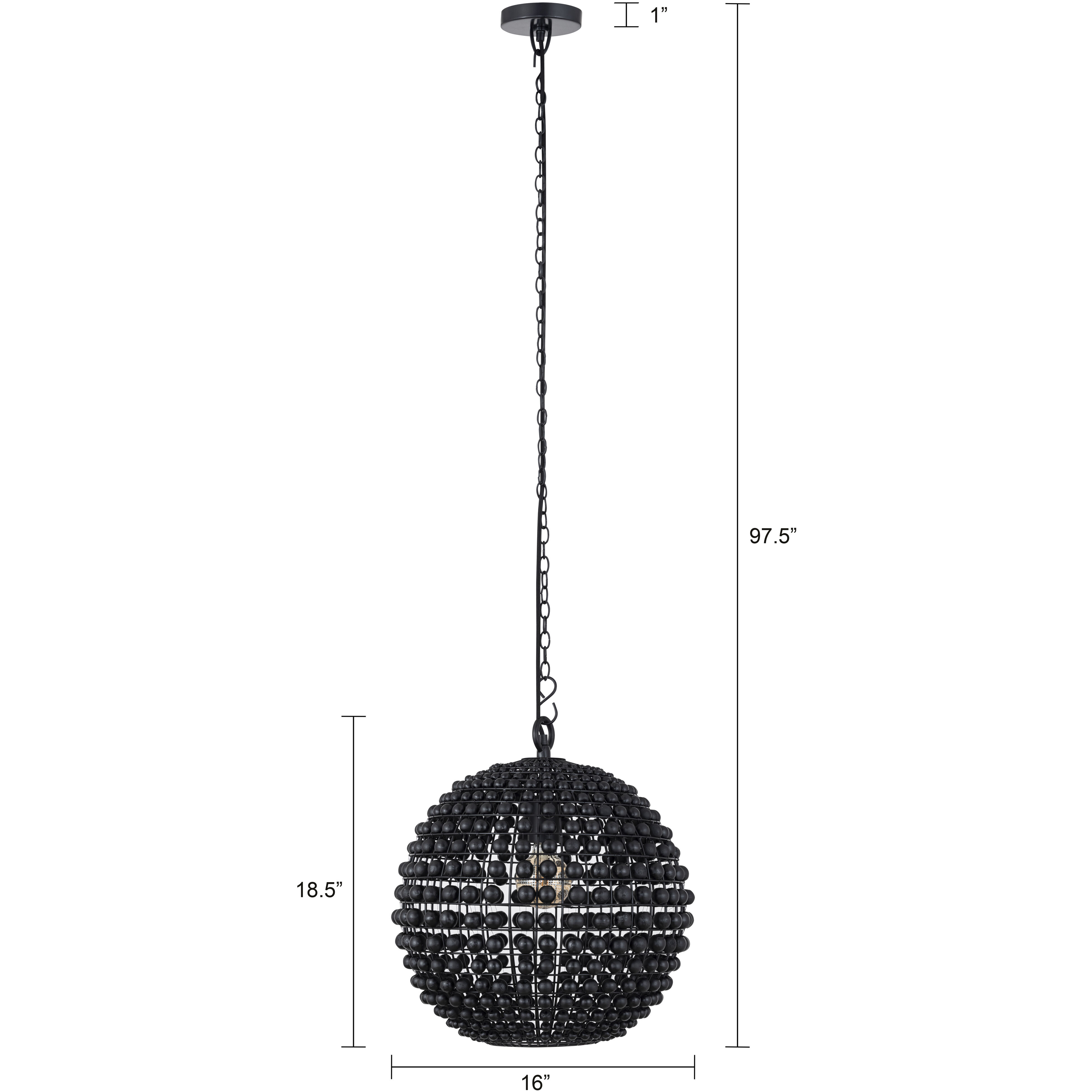 Burkley 1 Light 16 inch Matte Black Pendant Ceiling Light