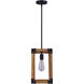 Madison 1 Light 32 inch Black and Wood Pendant Ceiling Light
