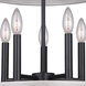 Joelle 5 Light 18.5 inch Matte Black/Brushed Grey Chandelier Ceiling Light