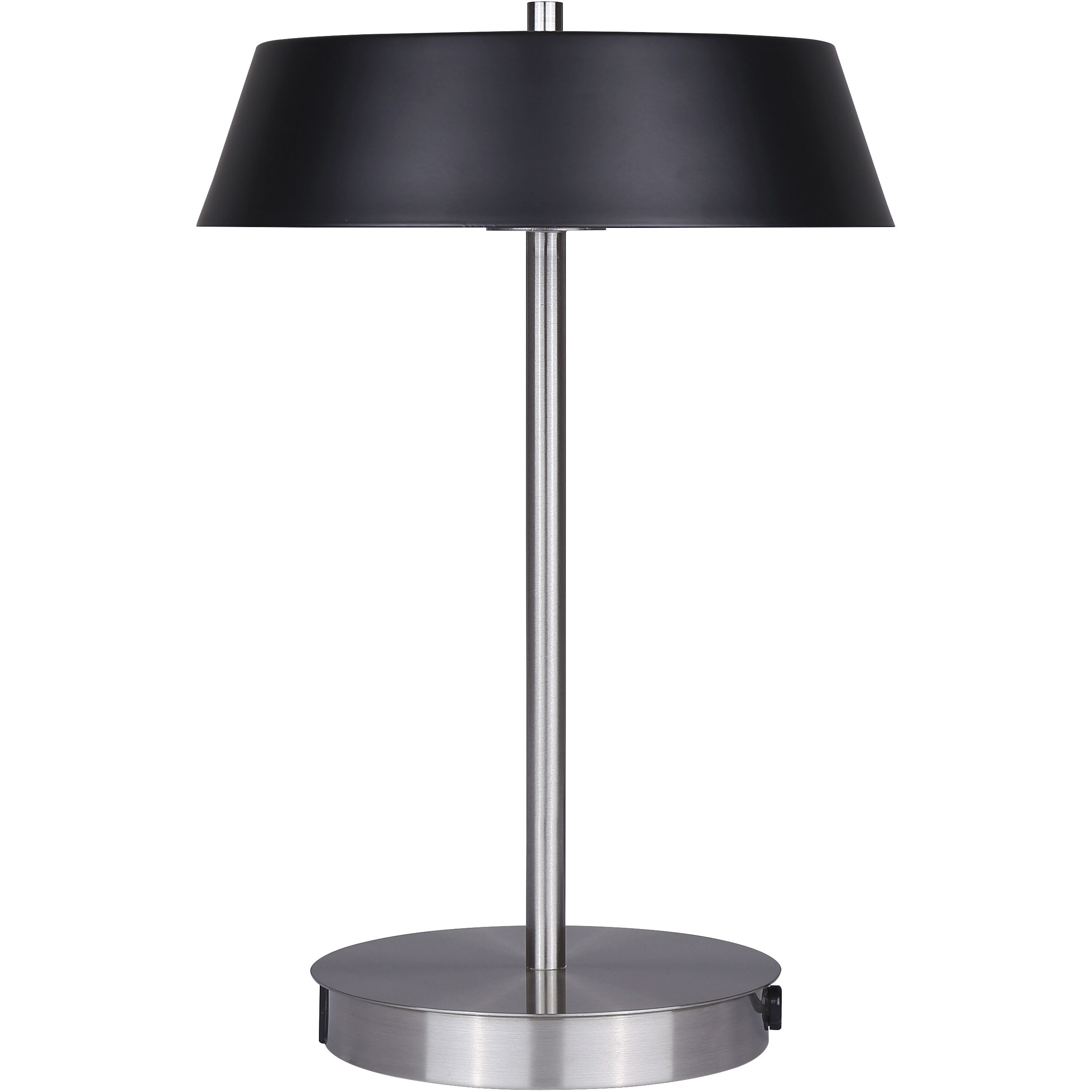Jessa 14 inch 16.00 watt Brushed Nickel Table Lamp Portable Light in Matte Black Metal