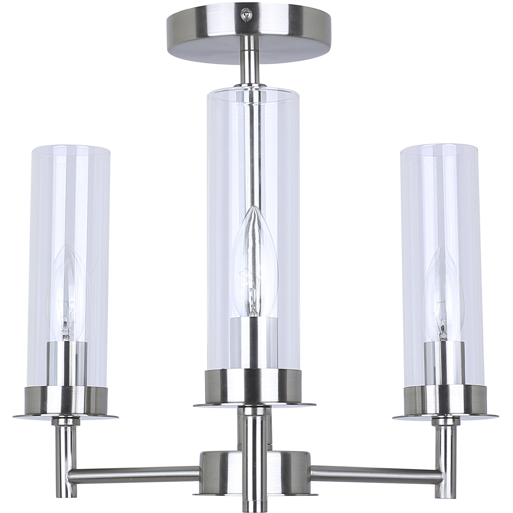 Benson 3 Light 16 inch Brushed Nickel Semi-Flush Mount Ceiling Light