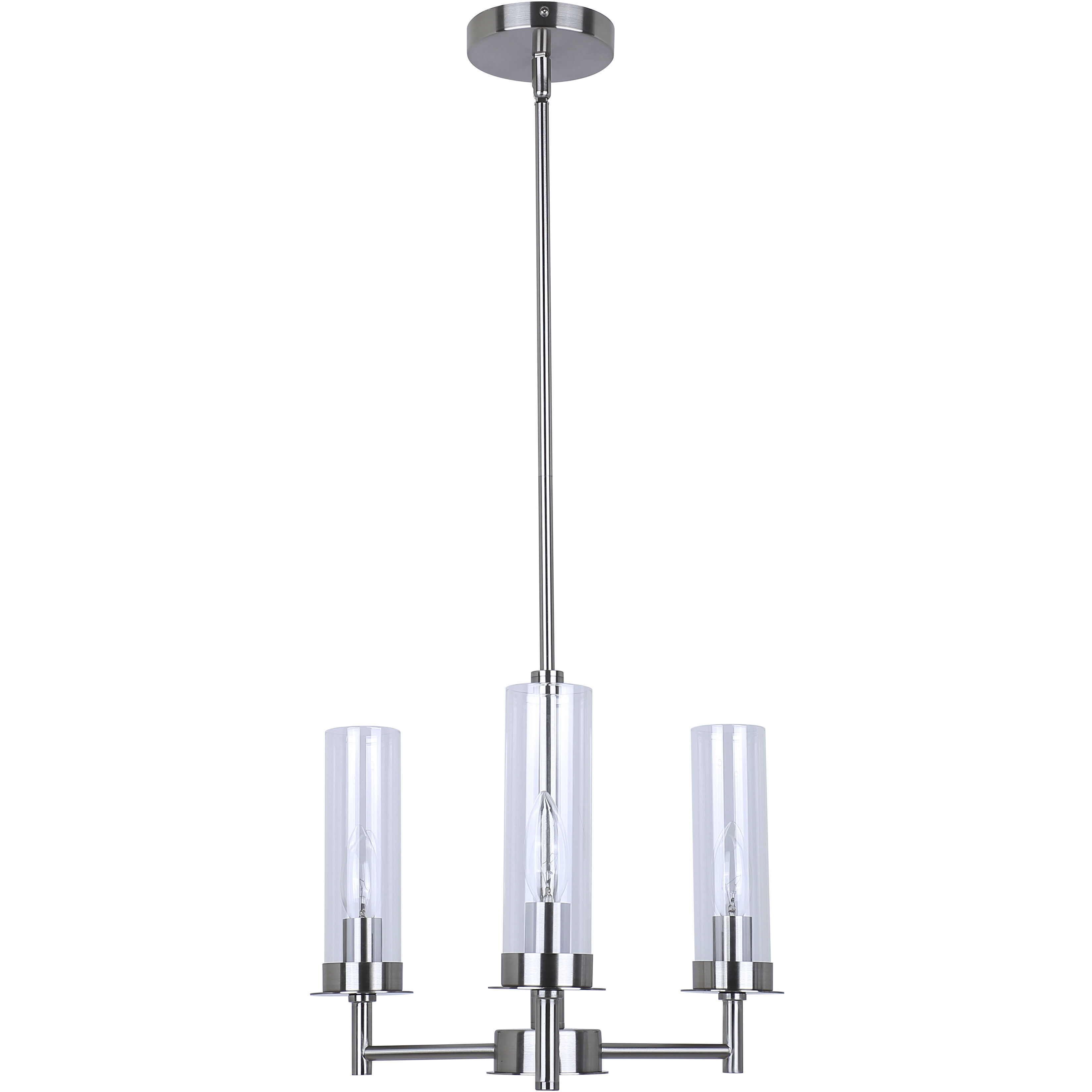 Benson 3 Light 16 inch Brushed Nickel Chandelier Ceiling Light
