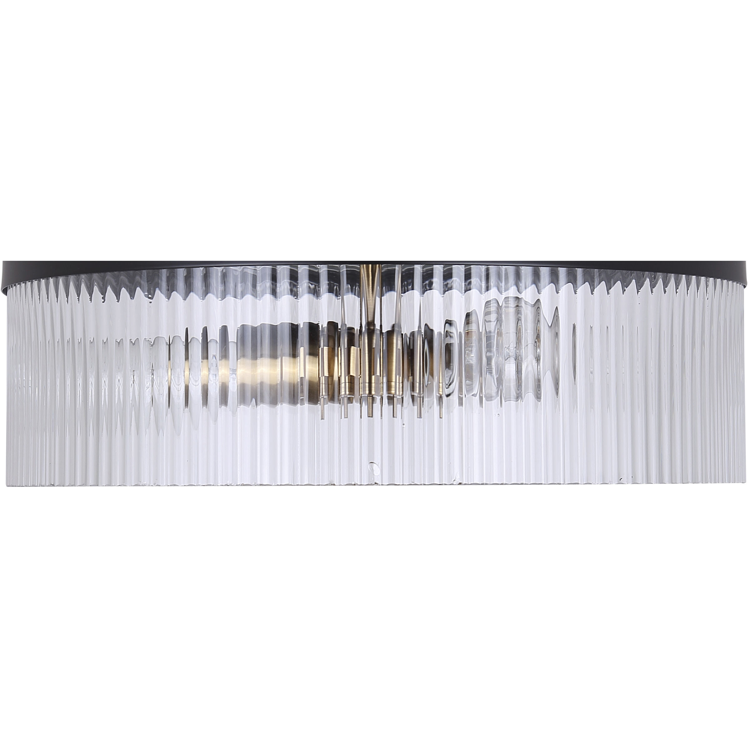Jenner 3 Light 15 inch Black/Gold Semi-Flush Mount Ceiling Light