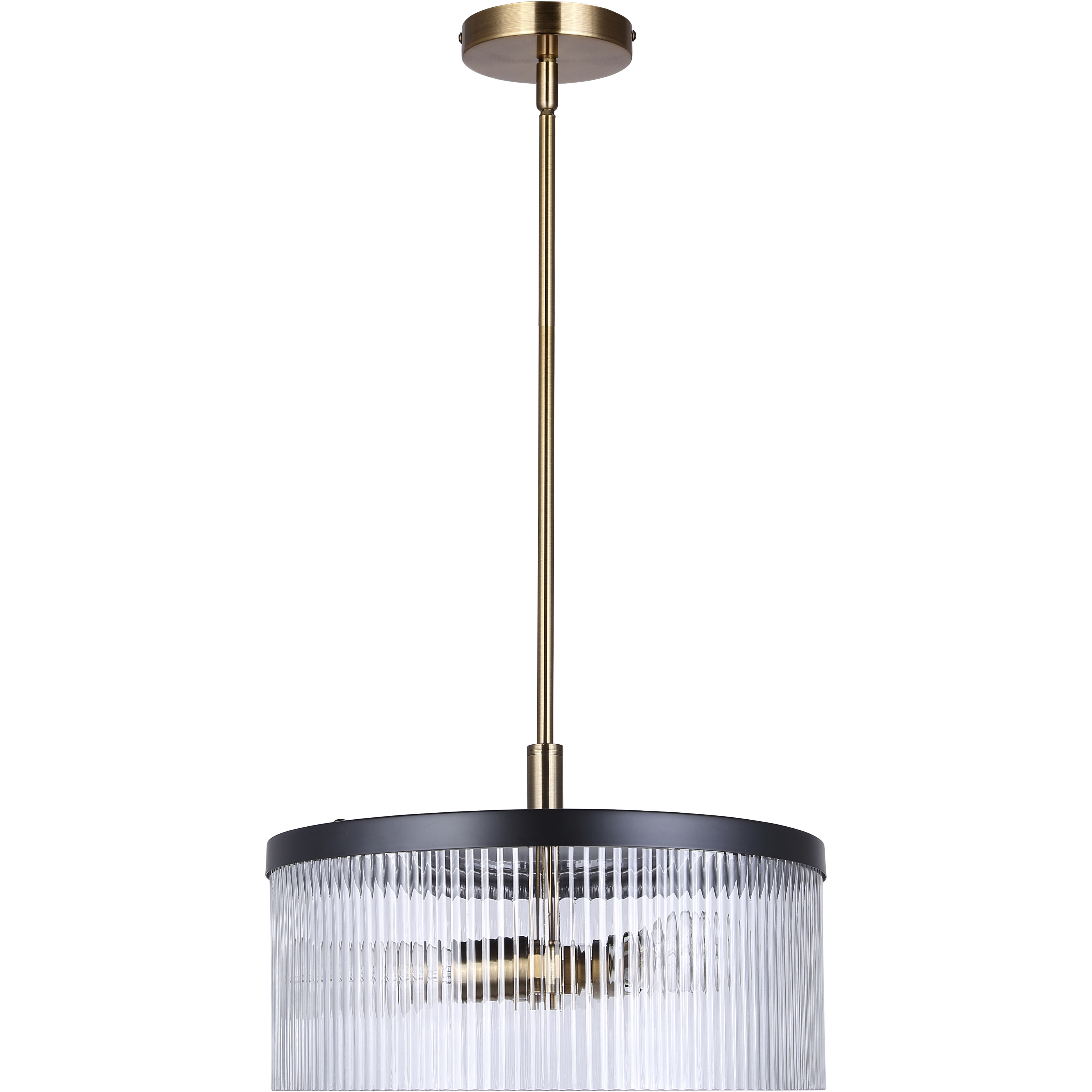 Jenner 3 Light 15 inch Black/Gold Chandelier Ceiling Light