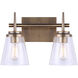 Madison 2 Light 15 inch Gold Vanity Light Wall Light