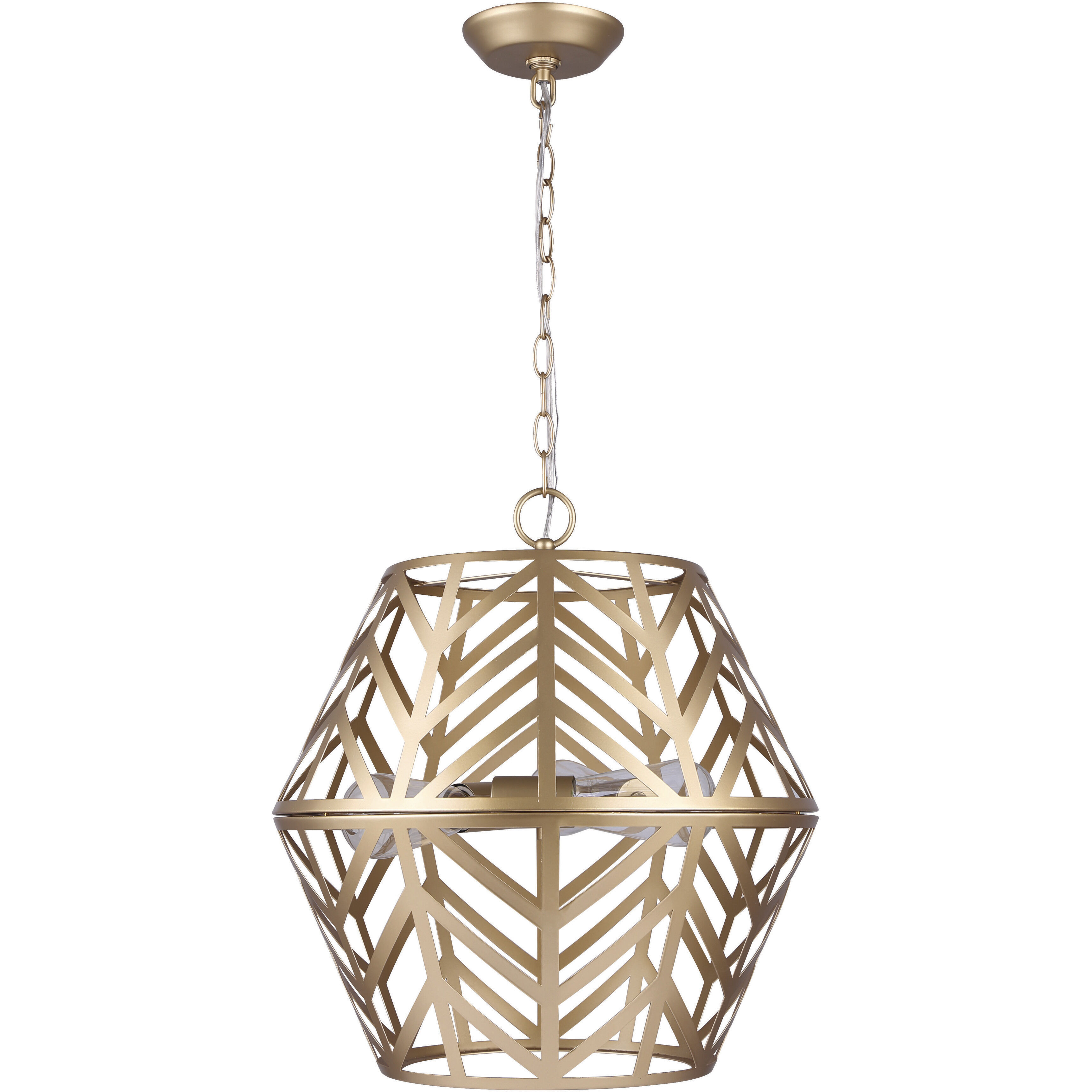 Madison 3 Light 17 inch Painted Gold Chandelier Ceiling Light