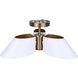 Daxton 3 Light 20 inch Matte White and Gold Semi-Flush Mount Ceiling Light