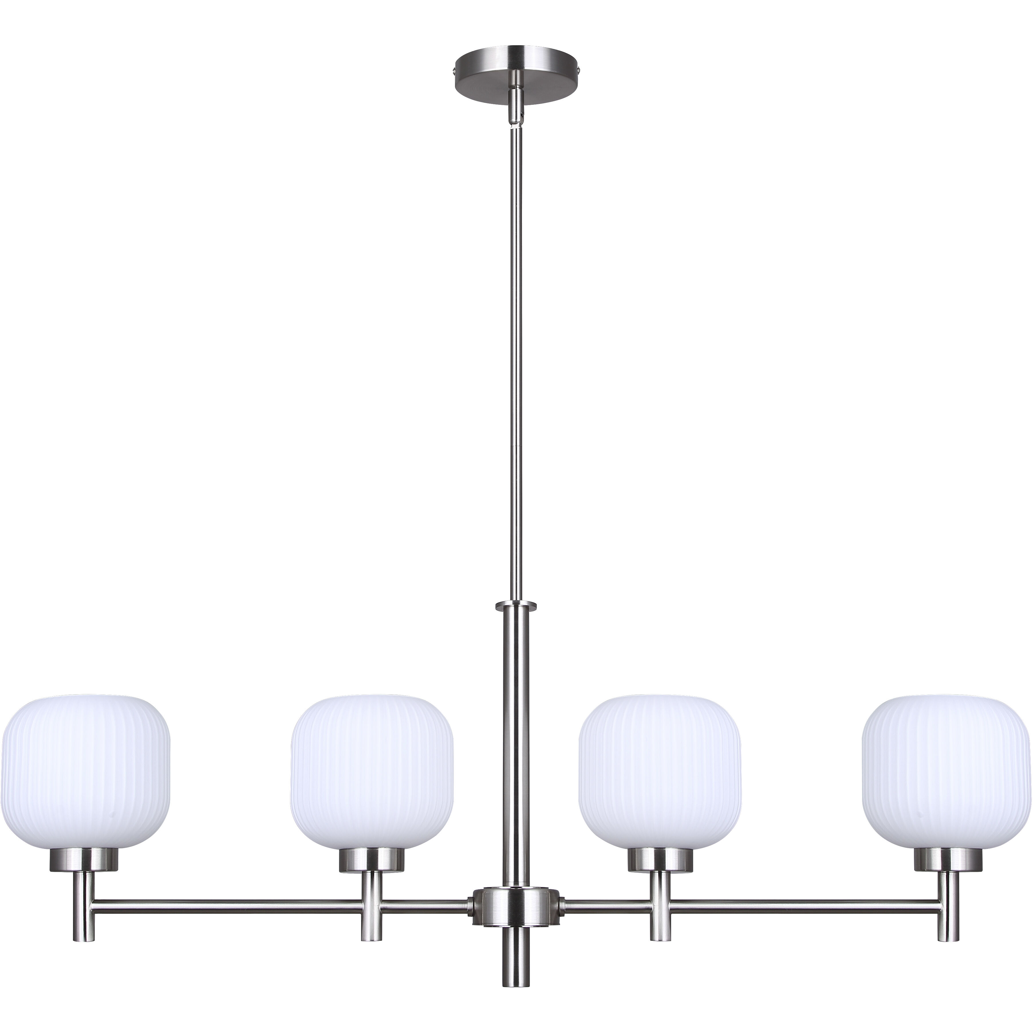 Mallory 4 Light 36.38 inch Brushed Nickel Chandelier Ceiling Light