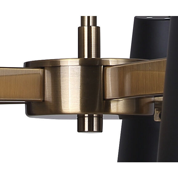 Harken 5 Light 26 inch Black/Gold Chandelier Ceiling Light