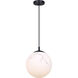 Halsey 1 Light 9.75 inch Black Pendant Ceiling Light
