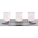 Madison 3 Light 24 inch Brushed Pewter Vanity Light Wall Light
