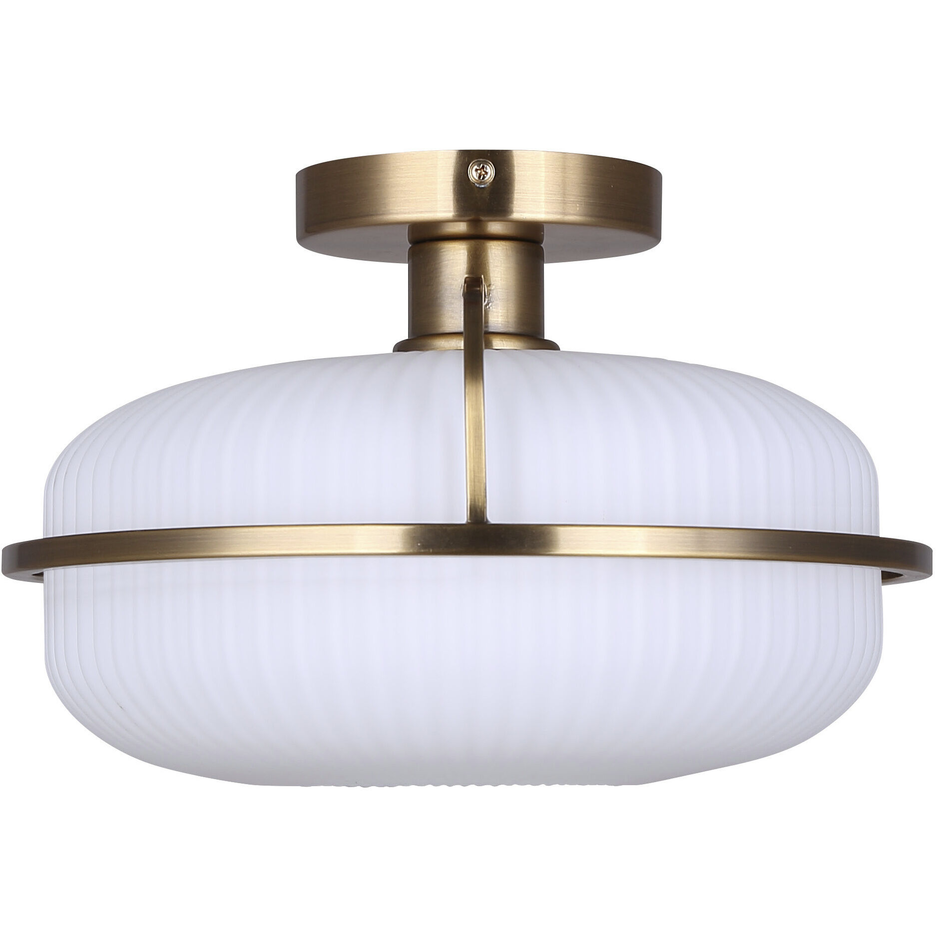 Eve 1 Light 12 inch Gold Semi-Flush Mount Ceiling Light