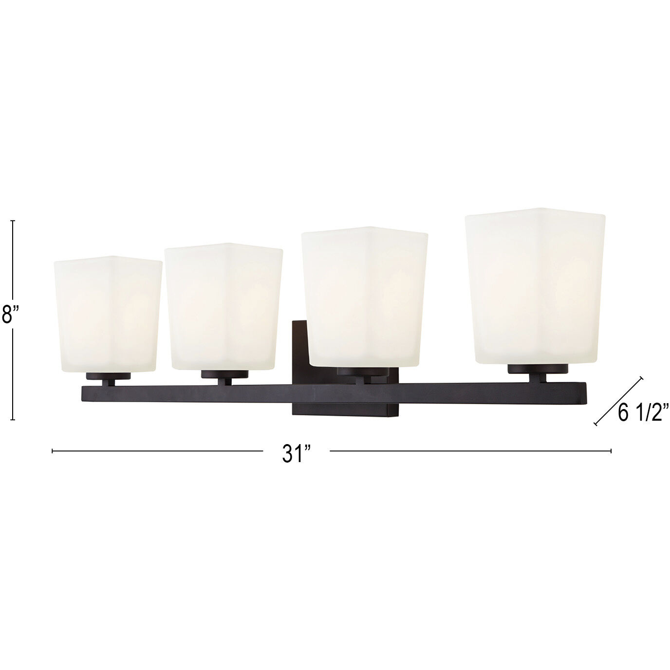 Madison 4 Light 31 inch Oil Rubbed Bronze Vanity Light Wall Light