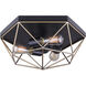 Madison 3 Light 15 inch Black and Gold Flush Mount Ceiling Light