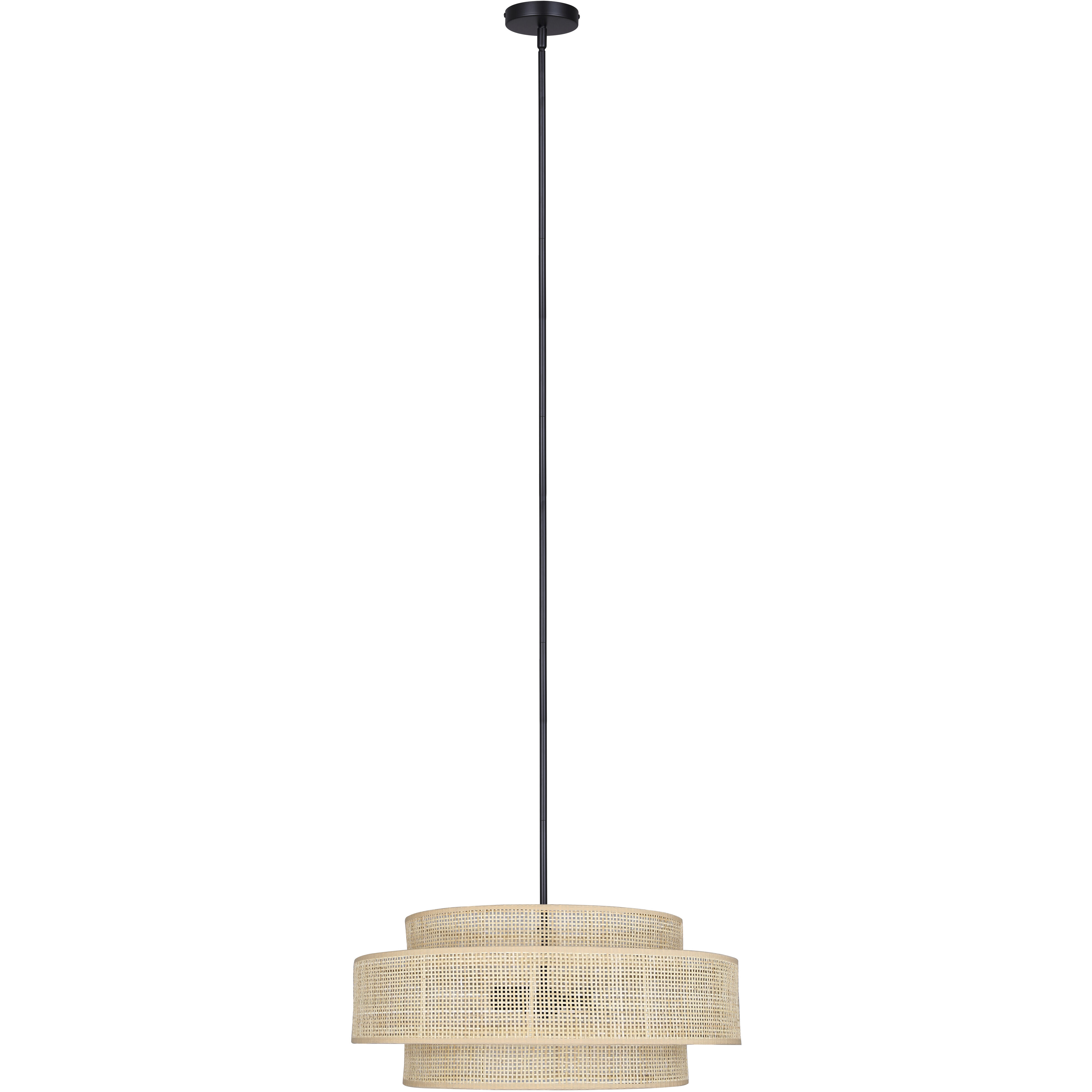 Bellamy 3 Light 22 inch Black Chandelier Ceiling Light in Natural Rattan