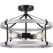 Joelle 3 Light 16 inch Matte Black/Brushed Grey Semi Flush Ceiling Light