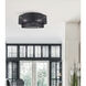 Bellamy 3 Light 19 inch Black Flush Mount Ceiling Light in Black Faux Rattan