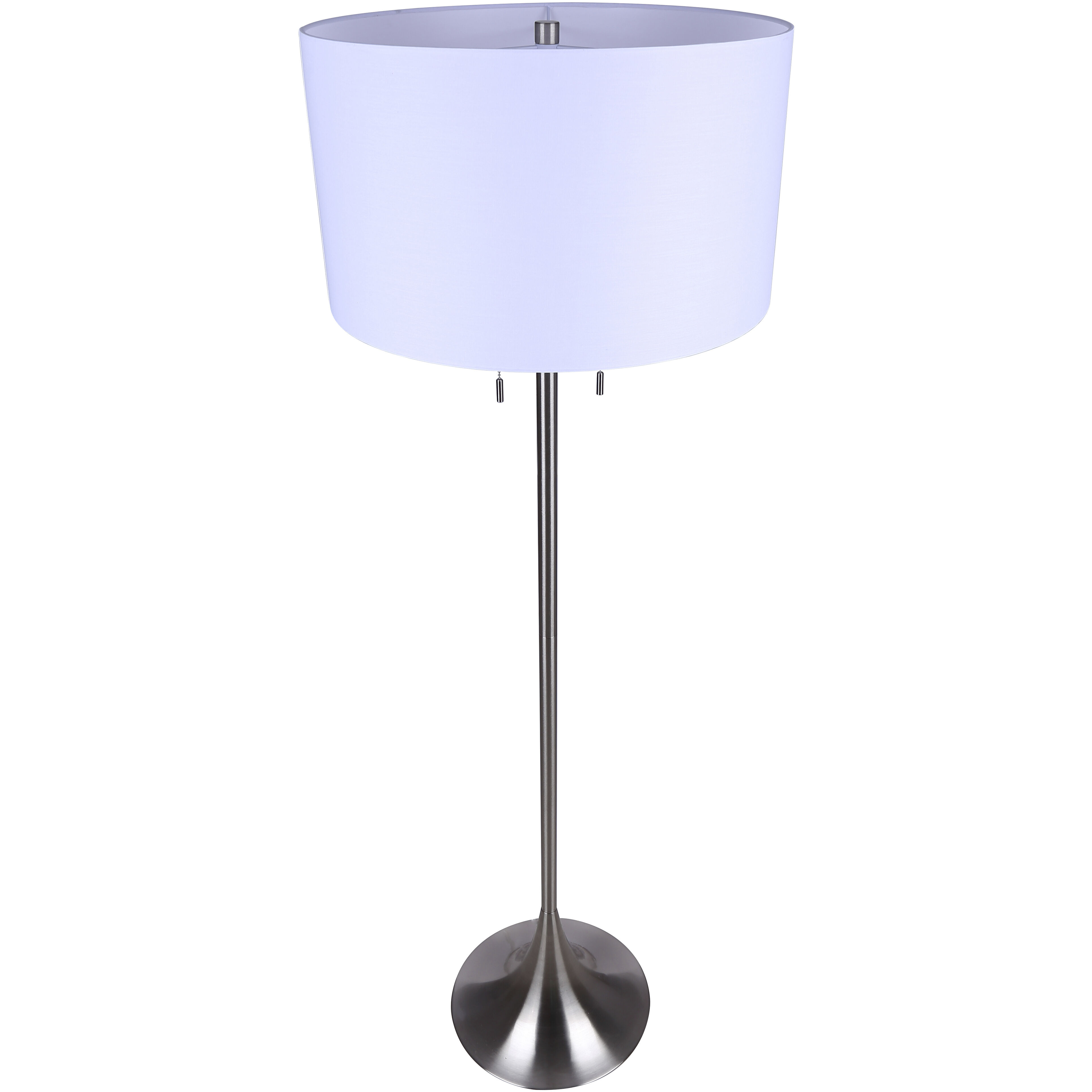 Clara 61 inch 100.00 watt Brushed Nickel Floor Lamp Portable Light