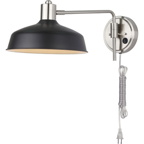 Bello 1 Light 10 inch Brushed Nickel/Matte Black Wall Fixture Wall Light