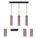 Carver 3 Light 24 inch Matte Black and Faux Wood Pendant Ceiling Light