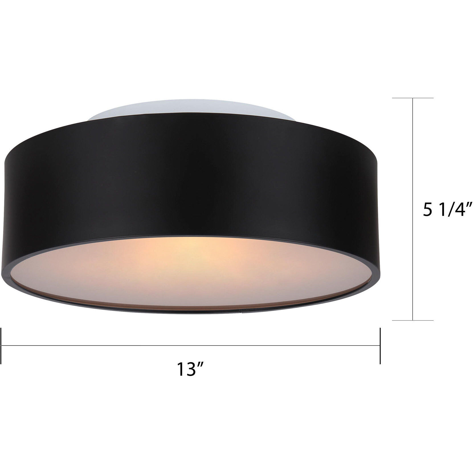 Dexter 2 Light 13 inch Matte Black Flush Mount Ceiling Light