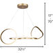Zuri LED 33 inch Gold Chandelier Ceiling Light