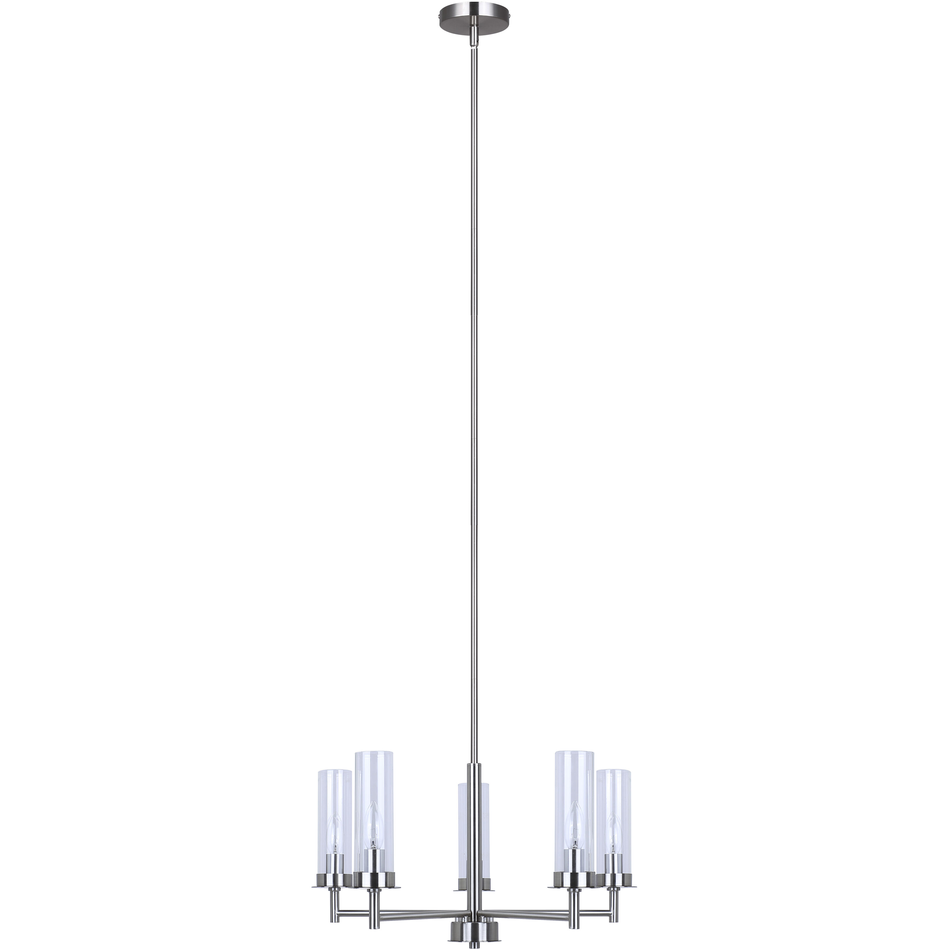 Benson 5 Light 23 inch Brushed Nickel Chandelier Ceiling Light