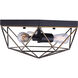 Madison 3 Light 15 inch Black and Gold Flush Mount Ceiling Light