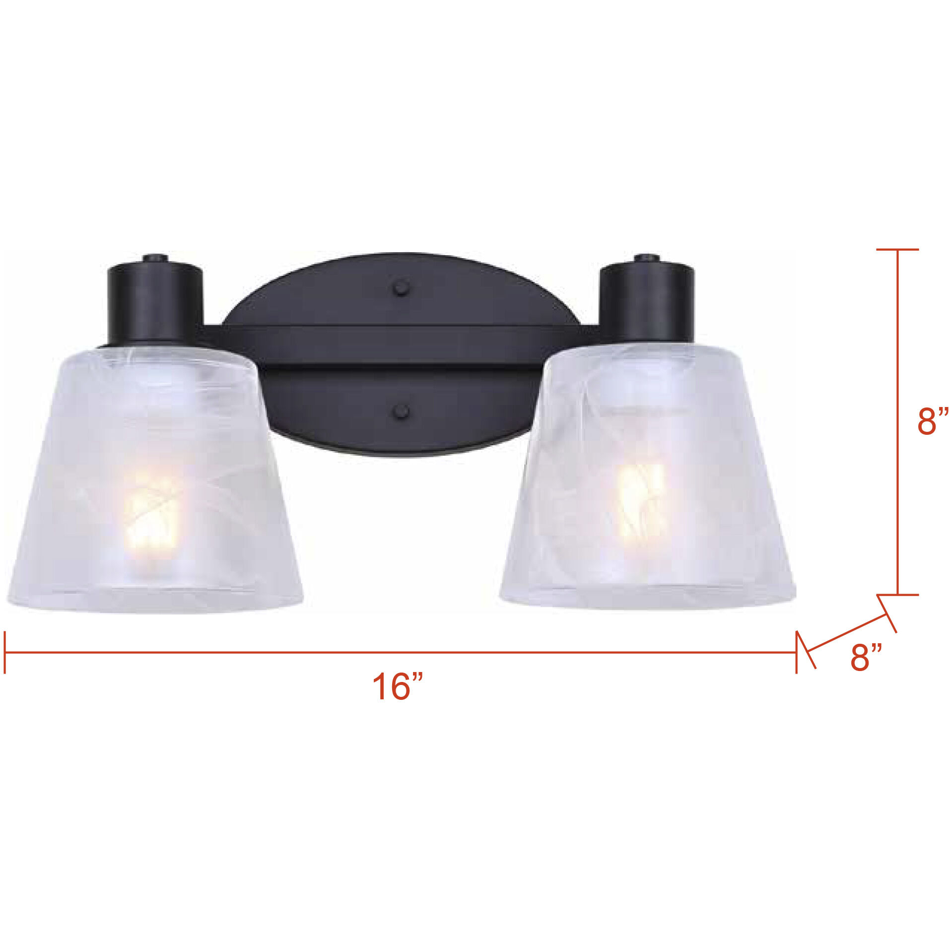 Luelle 2 Light 16 inch Black Vanity Light Wall Light