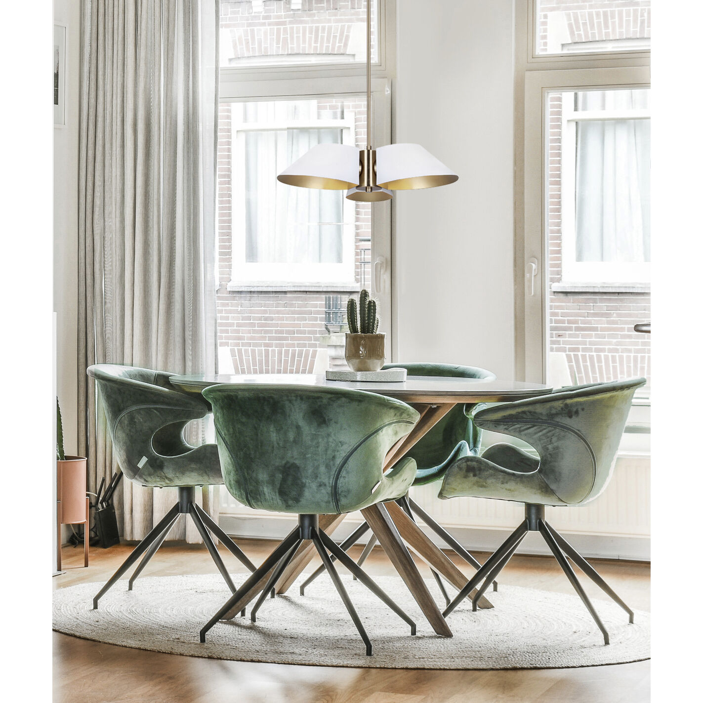 Daxton 3 Light 20 inch Matte White and Gold Chandelier Ceiling Light