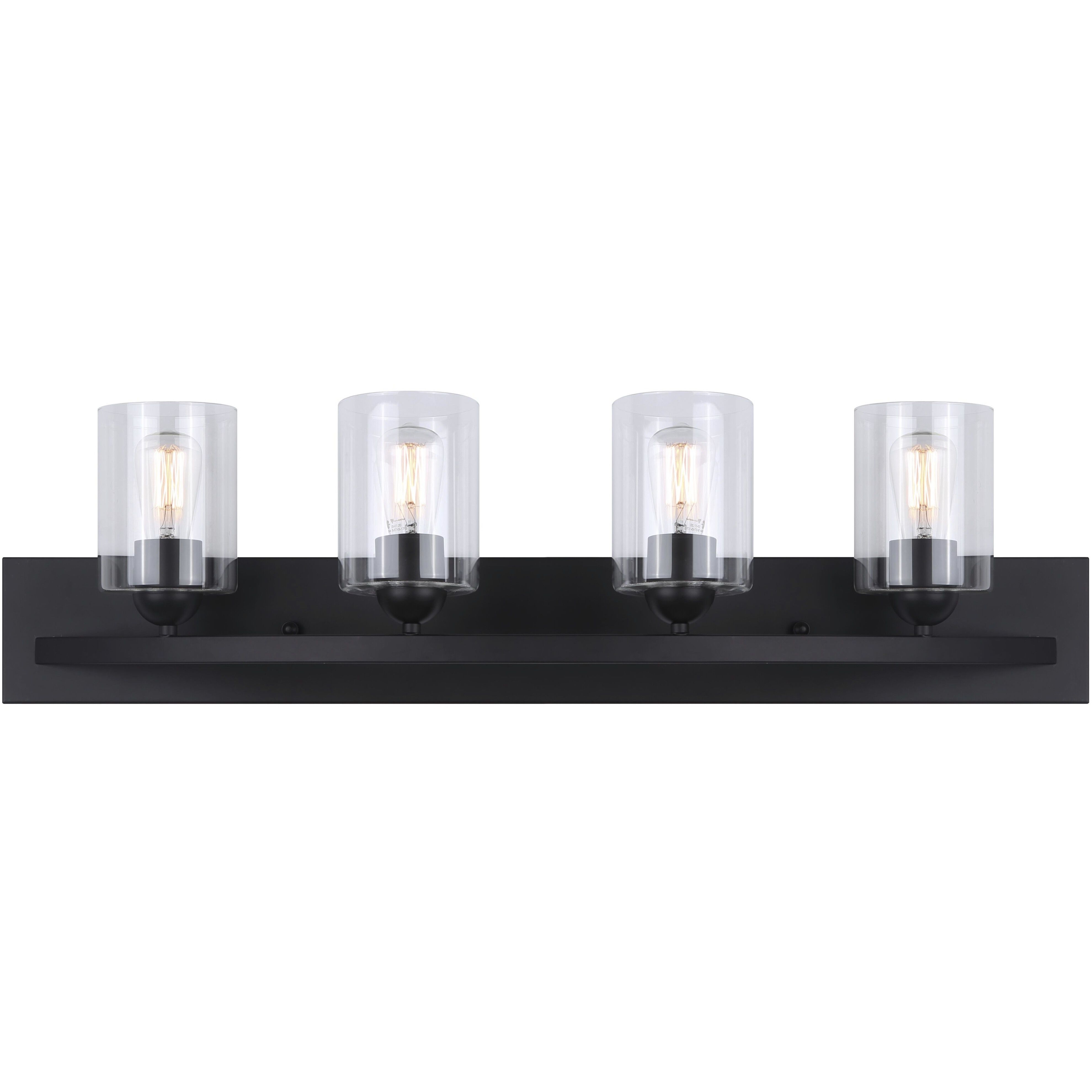 Hampton 4 Light 32 inch Matte Black Vanity Light Wall Light