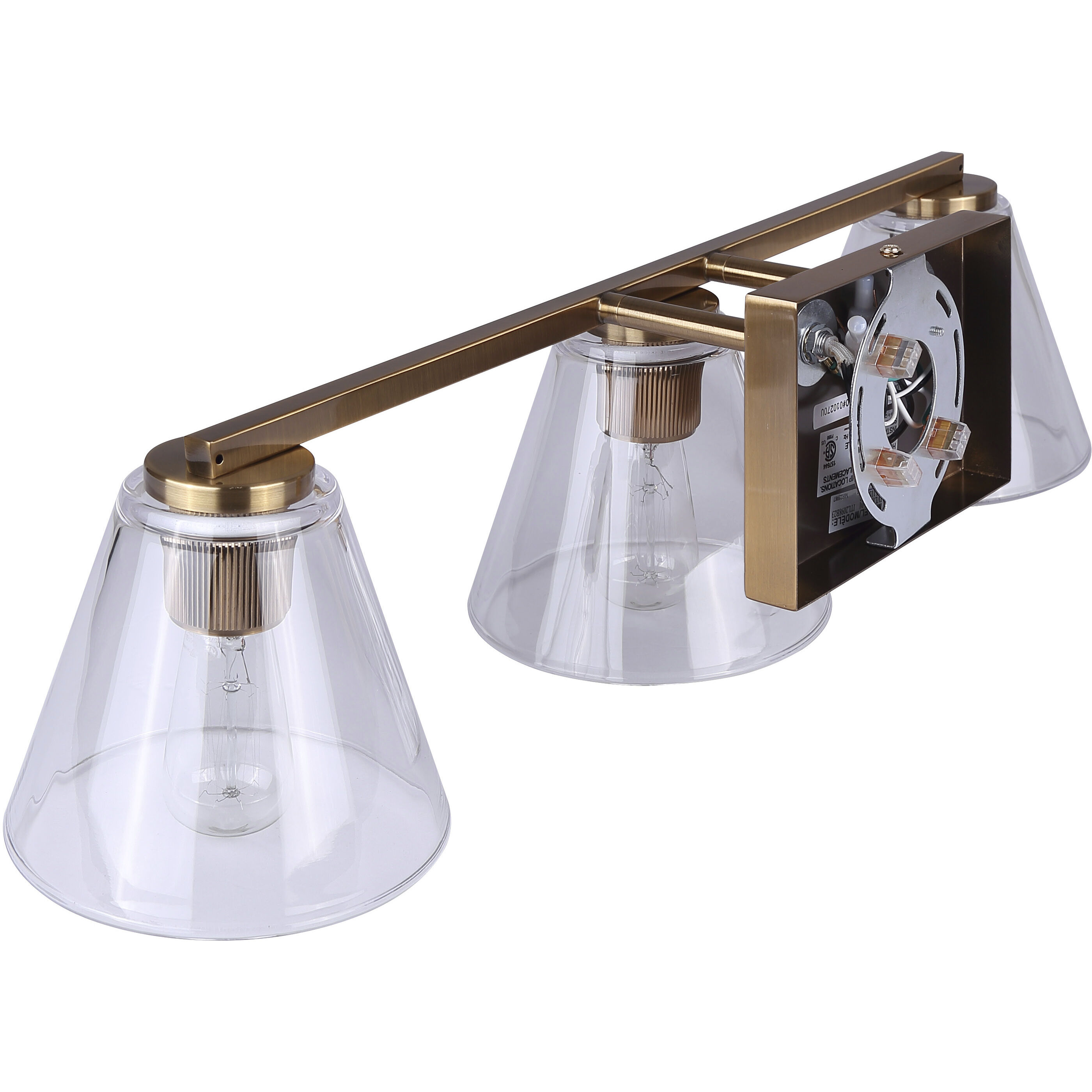 Berklie 3 Light 25.5 inch Gold Vanity Light Wall Light