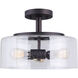 Madison 3 Light 13 inch Oil Rubbed Bronze Semi-Flush Ceiling Light