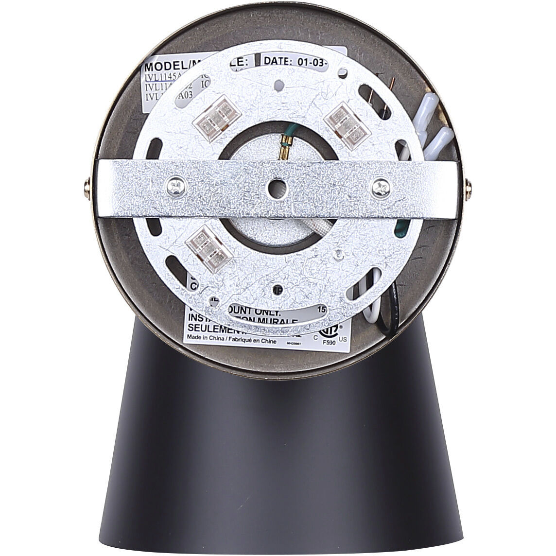 Harken 1 Light 7.75 inch Matte Black and Gold Vanity Light Wall Light