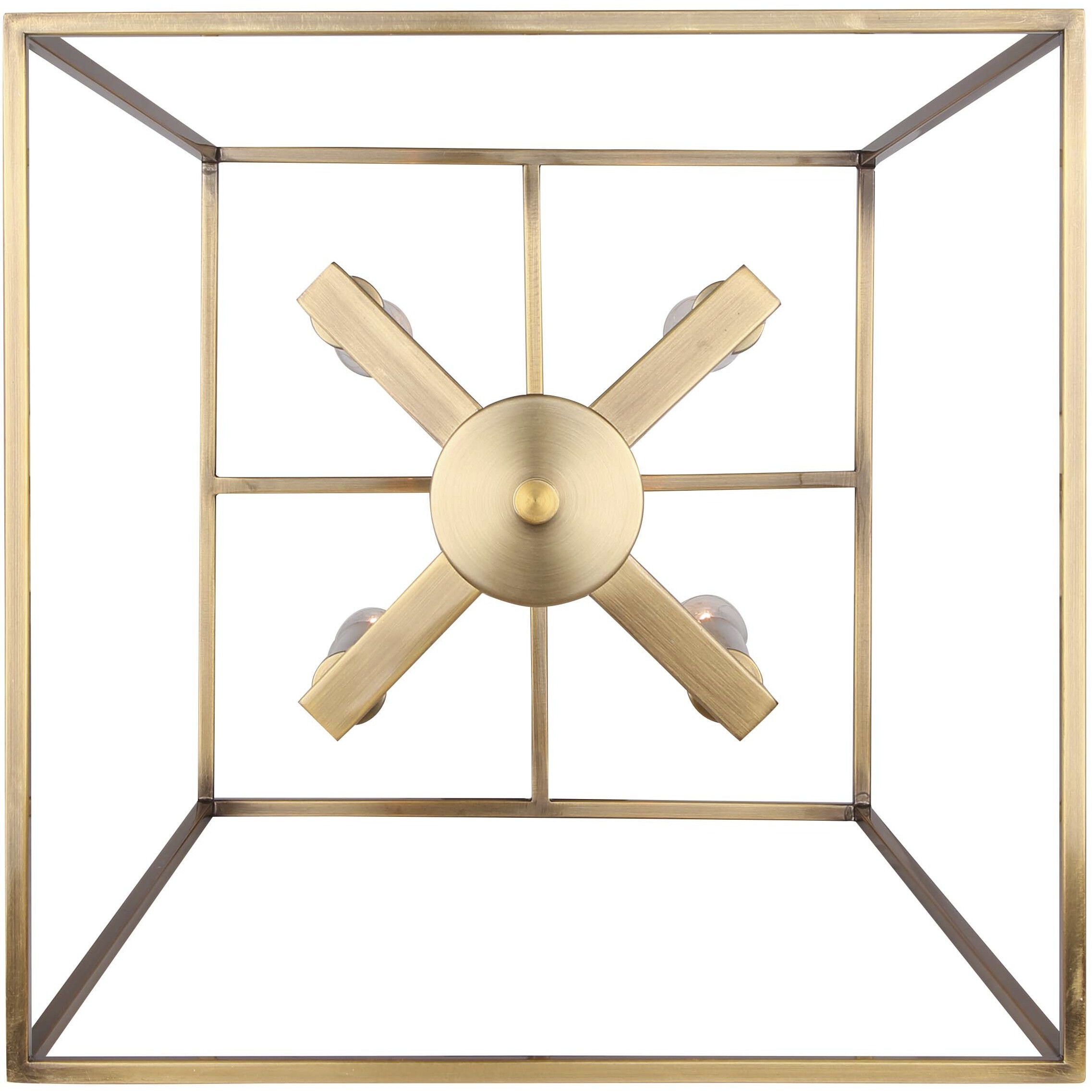 Coco 4 Light 14 inch Gold Chandelier Ceiling Light